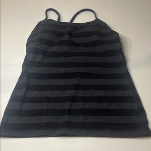 Lulu lemon Striped Black and Gray Tank Top